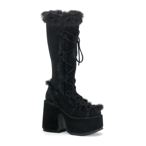 Pleaser Demonia Platform Fur Knee High Boots