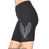 High Waist Legging Shorts with Rhinestones