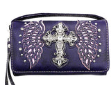 Wings and Cross Cut Out Wallet/Clutch