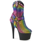 Pleaser Platform Rhinestone Cowgirl Ankle Boot