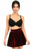 Dark Red Crushed Velvet Skirt - Daisy Corsets