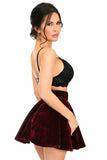 Dark Red Crushed Velvet Skirt - Daisy Corsets