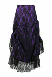 Purple w/Black Lace Overlay Ruched Bustle Skirt - Daisy Corsets