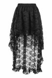 Black Lace Hi Low Skirt - Daisy Corsets