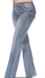 Peek A Boo Open Wings Rhinestone Jeans