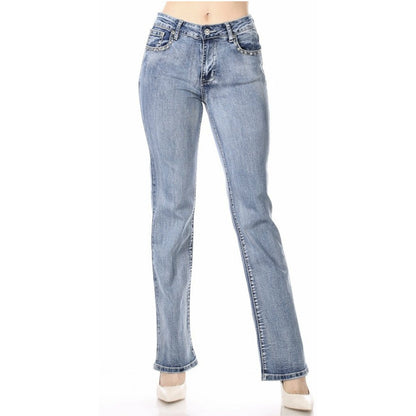Platinum Plush Wing Stitched Rhinestone Jeans