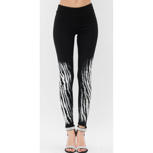 Vocal Zebra Sparkle Foil Leggings