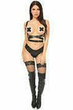 Black Vegan Leather Body Harness w/Wings - Daisy Corsets