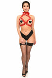 Kitten Collection Red/Red Triangle Top Body Harness - Daisy Corsets