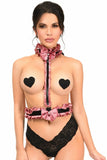 Kitten Collection Dusty Rose Velvet Single Strap Body Harness - Daisy Corsets