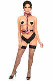 Kitten Collection Dusty Rose Velvet Single Strap Body Harness - Daisy Corsets