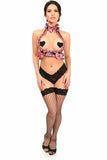 Kitten Collection Dusty Rose Velvet Double Strap Body Harness - Daisy Corsets