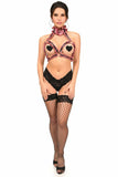 Kitten Collection Dusty Rose Velvet Triangle Top Body Harness - Daisy Corsets