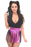 Fuchsia Holo Fringe Skirt