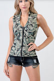 Lydia USA Camo Cutie Lightwash Vest