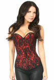 Lavish Red Lace Front Zipper Corset - Daisy Corsets