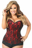 Lavish Red Lace Front Zipper Corset - Daisy Corsets