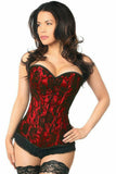 Lavish Red Lace Front Zipper Corset - Daisy Corsets