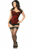 Lavish Red Lace Front Zipper Corset - Daisy Corsets