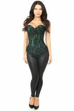 Lavish Green Lace Front Zipper Corset - Daisy Corsets