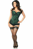 Lavish Green Lace Front Zipper Corset - Daisy Corsets