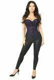 Lavish Purple Lace Front Zipper Corset - Daisy Corsets