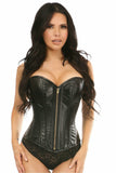 Lavish Wet Look Overbust Corset w/Gold Zipper - Daisy Corsets