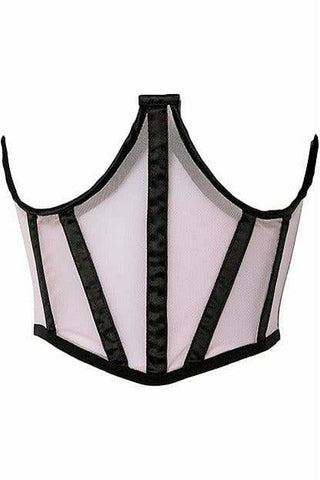 Lavish Lt Pink Mesh Open Cup Waist Cincher - Daisy Corsets