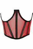 Lavish Red Mesh Open Cup Waist Cincher - Daisy Corsets