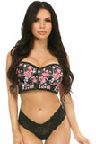 Lavish Pink Floral Underwire Short Bustier - Daisy Corsets