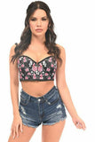 Lavish Pink Floral Underwire Short Bustier - Daisy Corsets