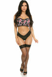 Lavish Pink Floral Underwire Short Bustier - Daisy Corsets