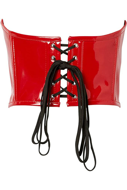 Lavish Red Patent Open Cup Underwire Waist Cincher