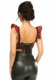 Lavish Red Plaid Underwire Bustier Top w/Removable Ruffle Sleeves - Daisy Corsets