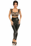 Lavish Leopard Velvet Underwire Bustier Top w/Removable Ruffle Sleeves