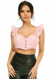 Lavish Lt Pink Eyelet Underwire Bustier Top w/Removable Ruffle Sleeves - Daisy Corsets