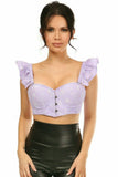 Lavish Lavender Eyelet Underwire Bustier Top w/Removable Ruffle Sleeves - Daisy Corsets