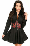 Lavish Red Plaid Satin Open Cup Waist Cincher - Daisy Corsets