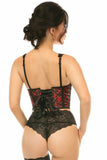 Lavish Red Plaid Satin Open Cup Waist Cincher - Daisy Corsets