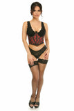 Lavish Red Plaid Satin Open Cup Waist Cincher - Daisy Corsets