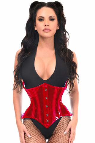 Lavish Red Clear Curvy Underbust Cincher Cincher Corset