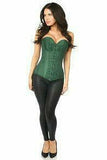 Lavish Dark Green Brocade Corset - Daisy Corsets