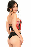 Lavish Red Patent w/Black Lacing Lace-Up Bustier - Daisy Corsets