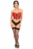 Lavish Red Patent w/Black Lacing Lace-Up Bustier - Daisy Corsets