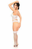 Lavish White Sheer Lace Underwire Waist Cincher Corset - Daisy Corsets