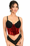 Lavish Red Velvet Underwire Waist Cincher Corset - Daisy Corsets