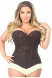 Lavish Dark Brown Lace Overbust Corset w/Zipper - Daisy Corsets