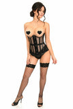 Lavish Black Sheer Fishnet Underwire Open Cup Underbust Corset - Daisy Corsets