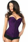 Lavish Dark Purple Lace Overbust Corset w/Zipper - Daisy Corsets