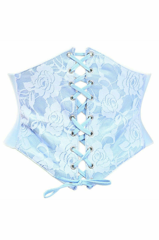 Lavish Lt Blue Lace Corset Belt Cincher - Daisy Corsets